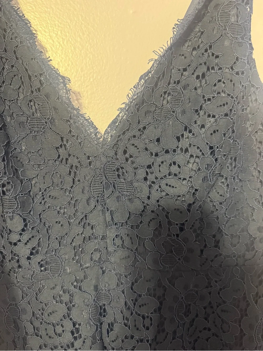 Soprano Navy Lace V-Neck Slip Dress